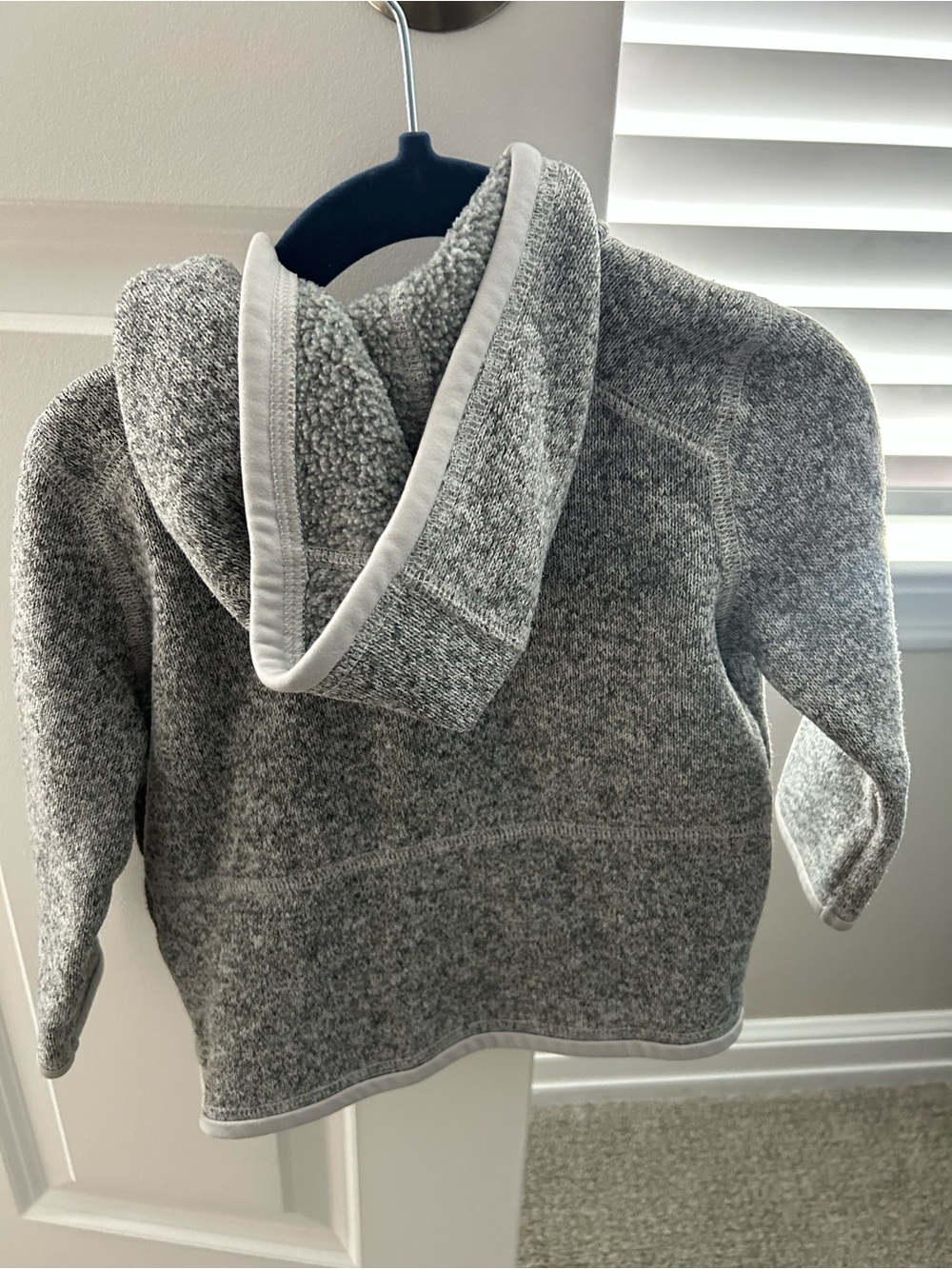Patagonia Kids Heather Gray Hooded Zip Fleece - Picture 2 of 3